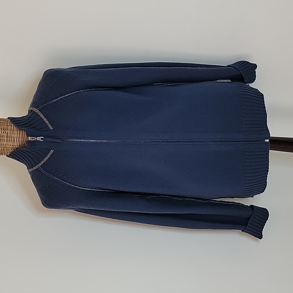 Metropolitan View Cashmere Mock Neck Full Zip Sweater szM  BinW